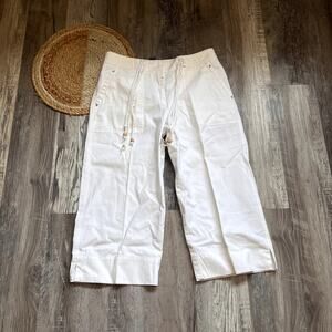 RALPH LAUREN Vtg RL67 White Utility Cargo Capri Pants- Womens Size 10